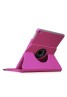 Apple iPad 2/3/4 360 Rotaing Pu Leather with Viewing Stand Plus Free Stylus Case Cover for Apple iPad 2-Pink